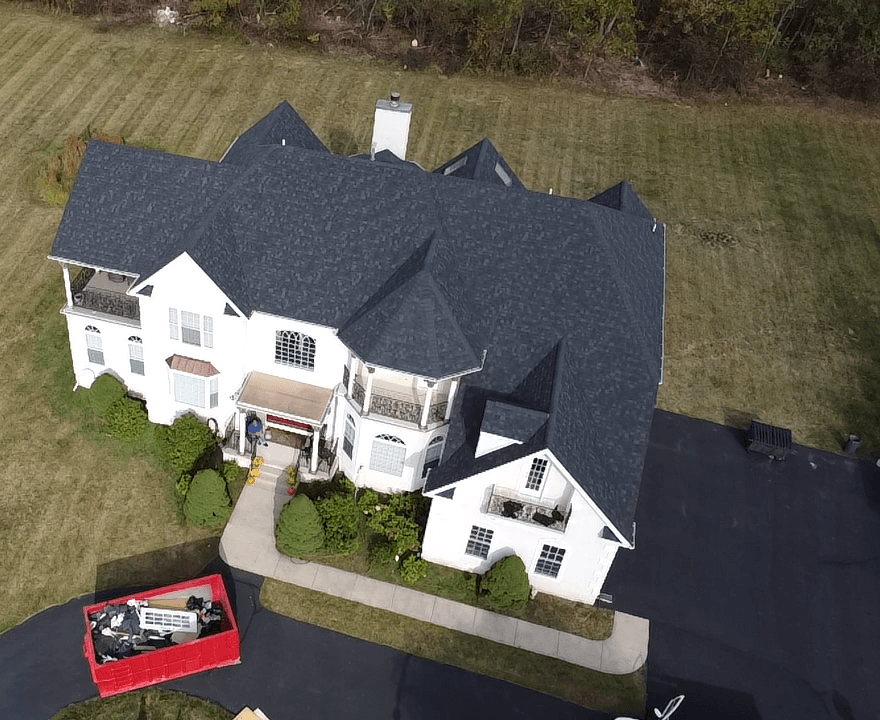 Completed roof replacement on residential estate, Bucks County PA